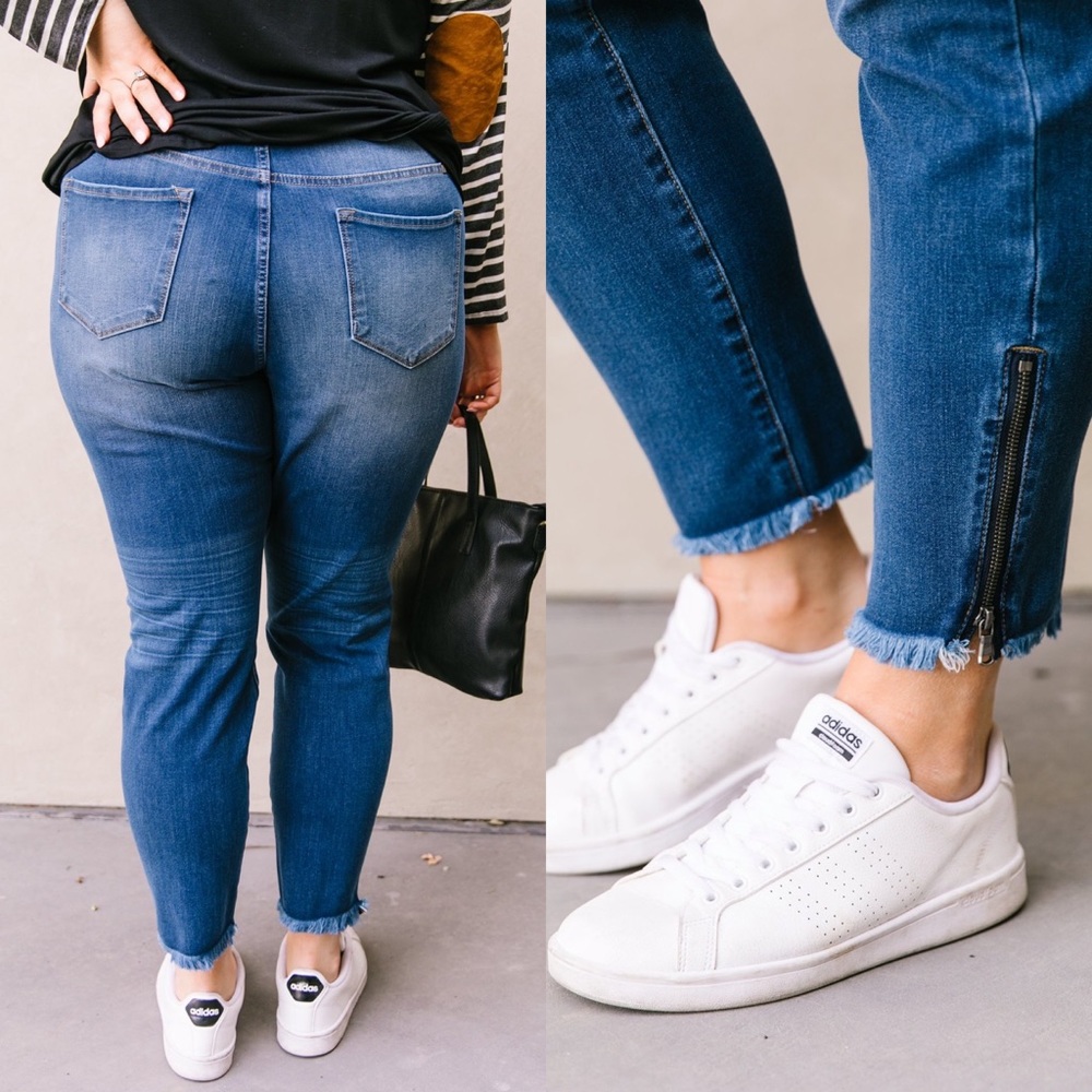 KanCan Medium Wash Ankle Zip Skinny Jeans - Picture 6 of 7